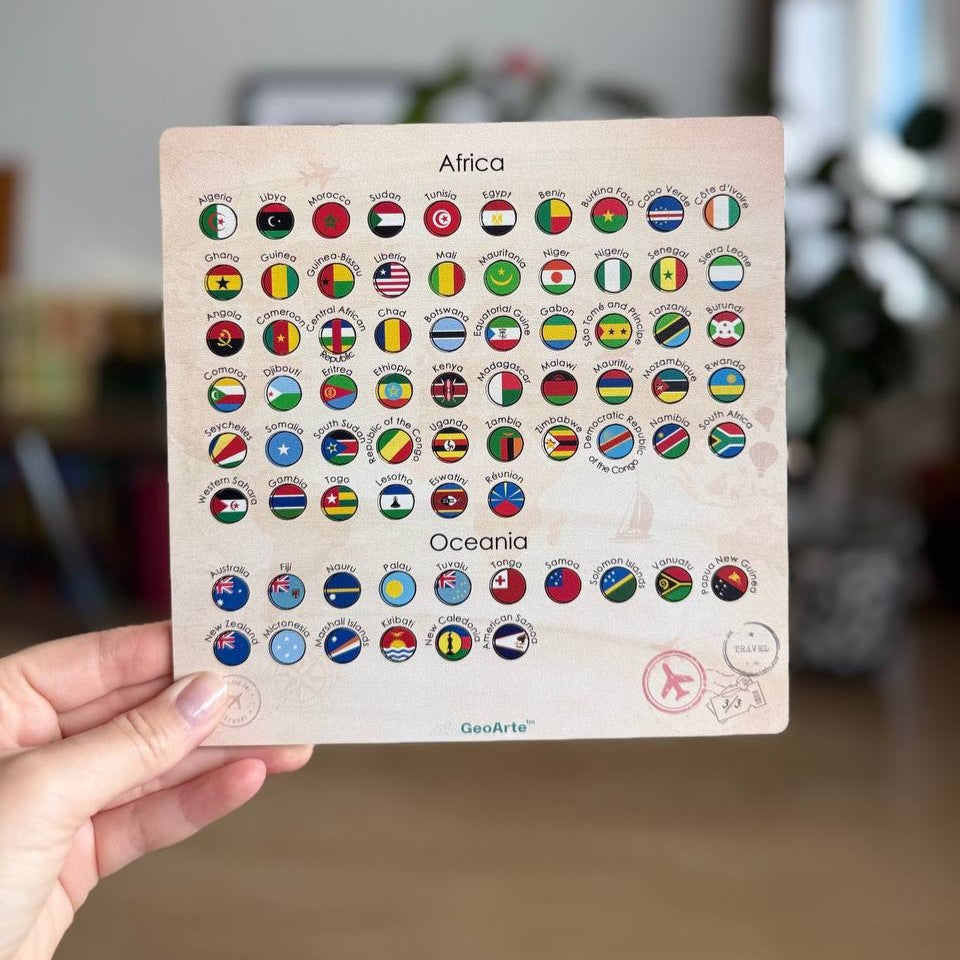 Wooden-Art - Flag Pins - World Countries Set