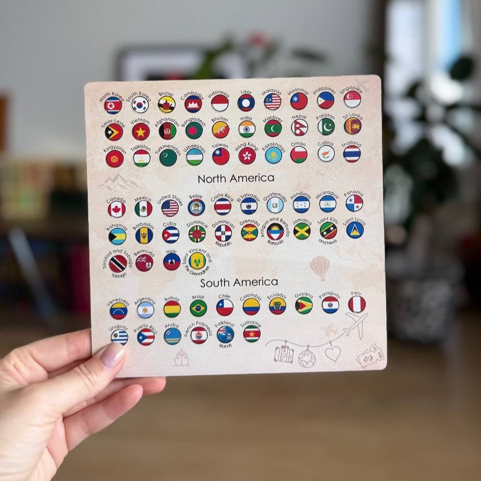Wooden-Art - Flag Pins - World Countries Set