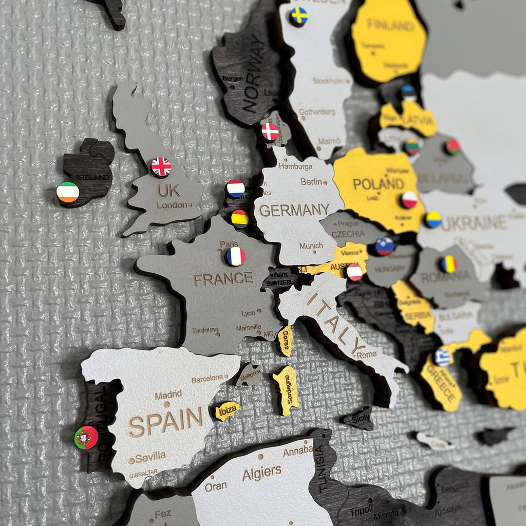 Wooden-Art - Flag Pins - World Countries Set
