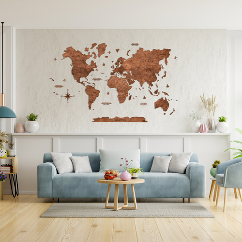 Wooden-Art - Wooden World Map
