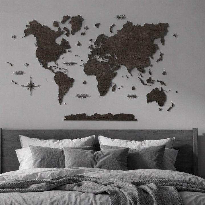 Wooden-Art - Wooden World Map